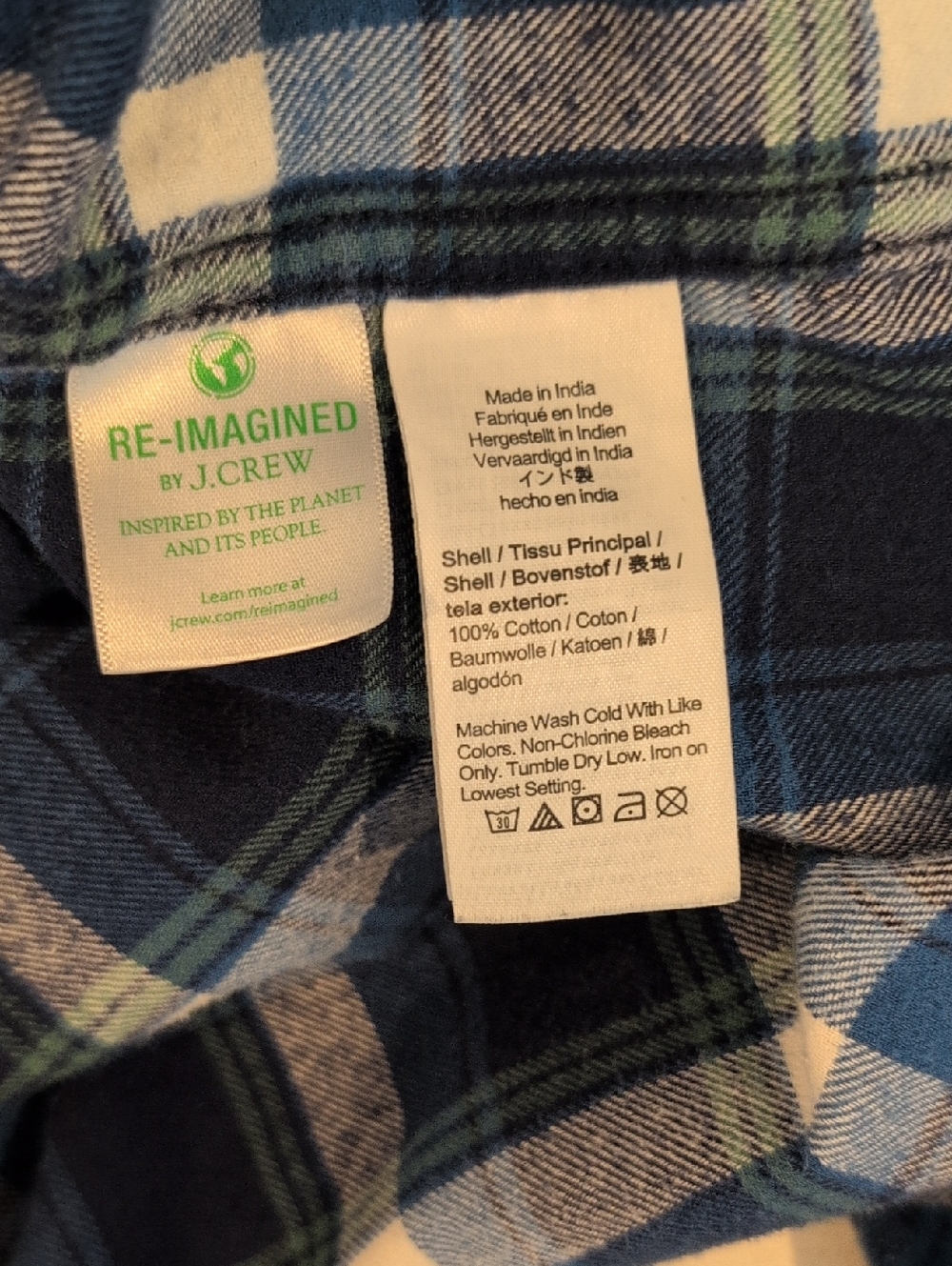 J. Crew Men's Medium Long Sleeve Button Down Plaid Flannel Style #AZ837 - Picture 8 of 13